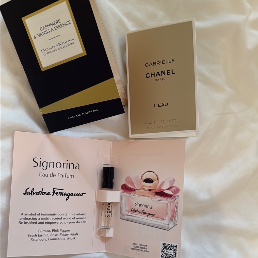 Luxury perfume sample bundle Chanel/Salvatore Ferragamo/Donna Karen